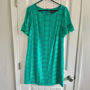 Jessica Howard Lace Emerald Shift Dress